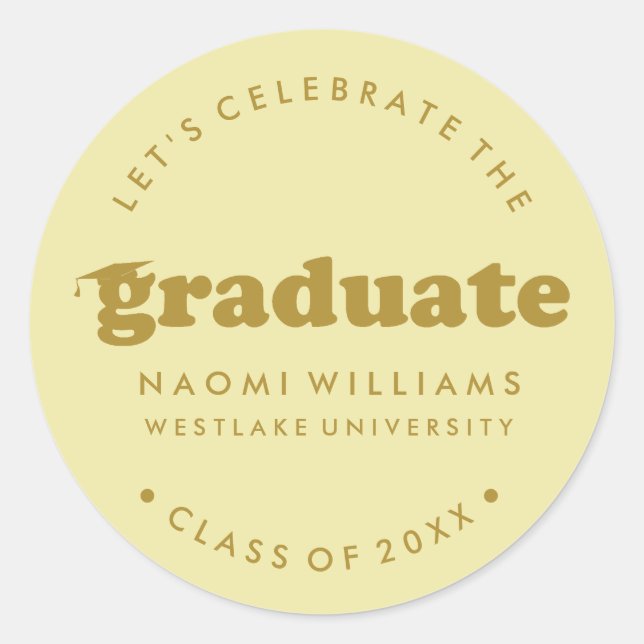 BOLD MODERN RETRO GRADUATE | GRADUATION STICKER (Front)