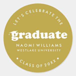 BOLD MODERN RETRO GRADUATE   GRADUATION STICKER