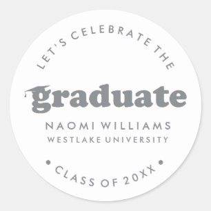 BOLD MODERN RETRO GRADUATE GRADUATION STICKER