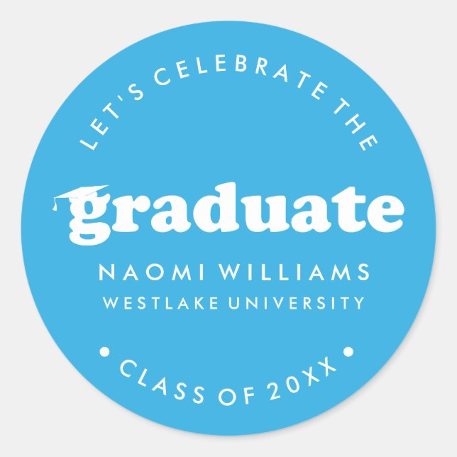BOLD MODERN RETRO GRADUATE | GRADUATION STICKER (Front)