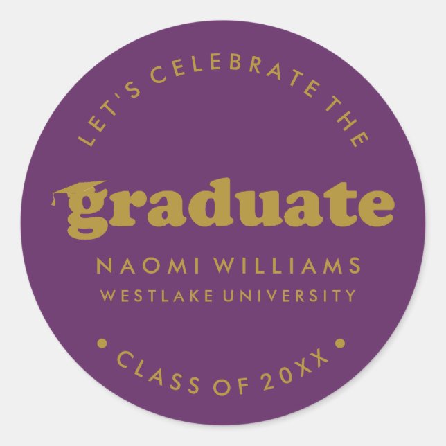 BOLD MODERN RETRO GRADUATE | GRADUATION STICKER (Front)
