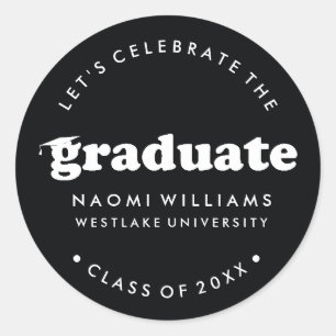 BOLD MODERN RETRO GRADUATE   GRADUATION STICKER