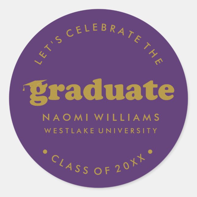 BOLD MODERN RETRO GRADUATE | GRADUATION STICKER (Front)