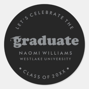 BOLD MODERN RETRO GRADUATE GRADUATION STICKER