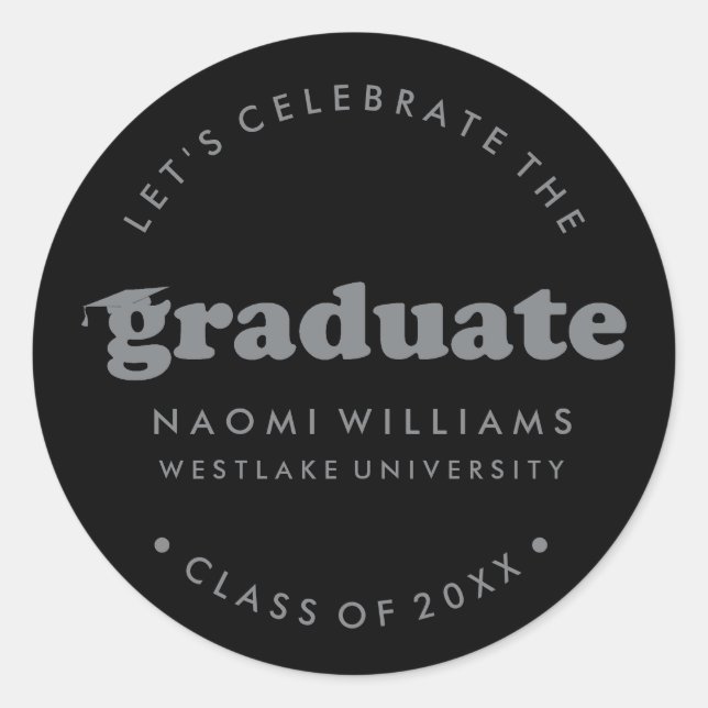 BOLD MODERN RETRO GRADUATE | GRADUATION STICKER (Front)