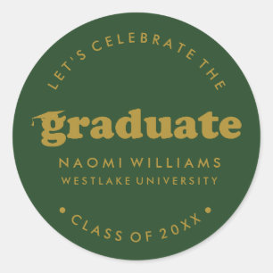 BOLD MODERN RETRO GRADUATE   GRADUATION STICKER