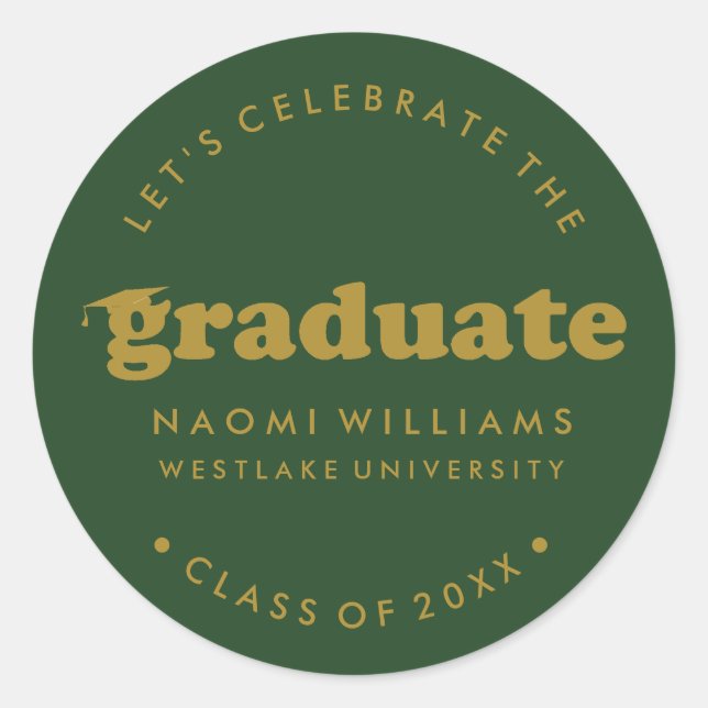 BOLD MODERN RETRO GRADUATE | GRADUATION STICKER (Front)
