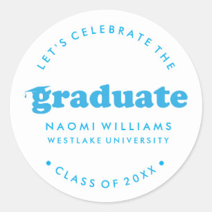 BOLD MODERN RETRO GRADUATE GRADUATION STICKER