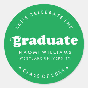 BOLD MODERN RETRO GRADUATE   GRADUATION STICKER