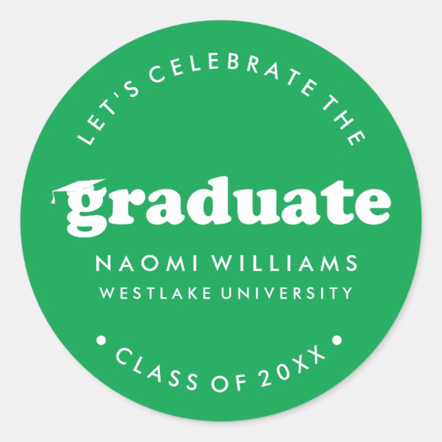 BOLD MODERN RETRO GRADUATE | GRADUATION STICKER (Front)