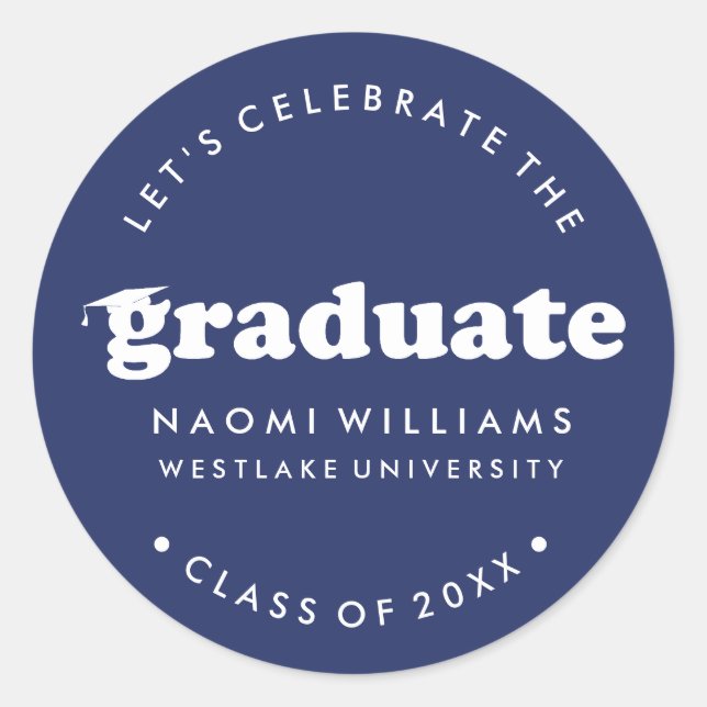 BOLD MODERN RETRO GRADUATE | GRADUATION STICKER (Front)
