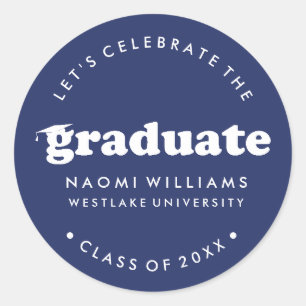 BOLD MODERN RETRO GRADUATE GRADUATION STICKER
