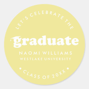 BOLD MODERN RETRO GRADUATE GRADUATION STICKER