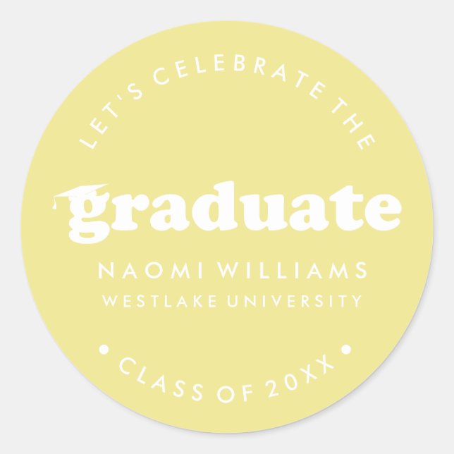 BOLD MODERN RETRO GRADUATE | GRADUATION STICKER (Front)