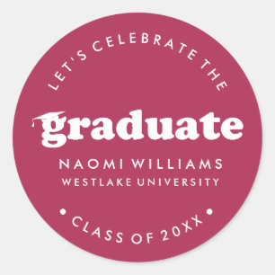 BOLD MODERN RETRO GRADUATE   GRADUATION STICKER