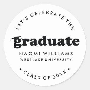 BOLD MODERN RETRO GRADUATE GRADUATION STICKER