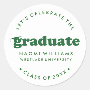 BOLD MODERN RETRO GRADUATE   GRADUATION STICKER