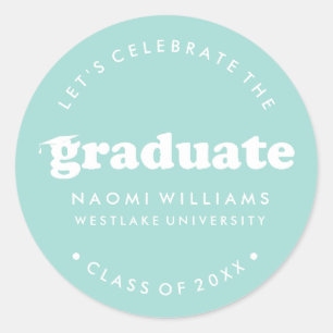 BOLD MODERN RETRO GRADUATE   GRADUATION STICKER