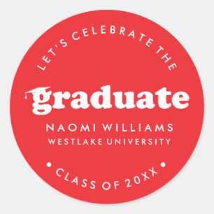 BOLD MODERN RETRO GRADUATE   GRADUATION STICKER