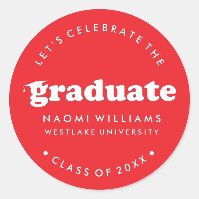 BOLD MODERN RETRO GRADUATE | GRADUATION STICKER (Front)