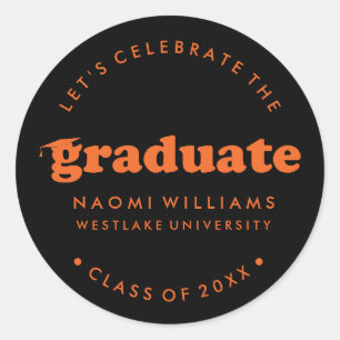 BOLD MODERN RETRO GRADUATE   GRADUATION STICKER