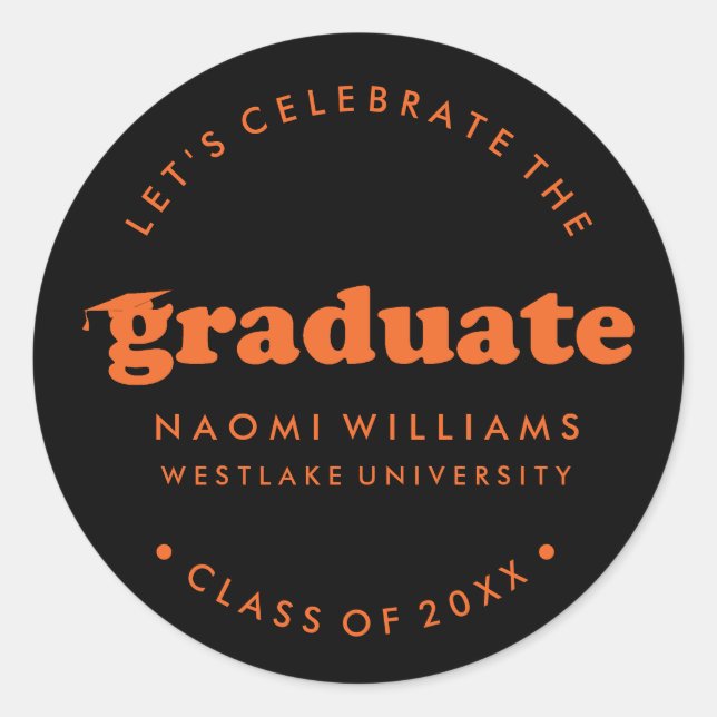 BOLD MODERN RETRO GRADUATE | GRADUATION STICKER (Front)