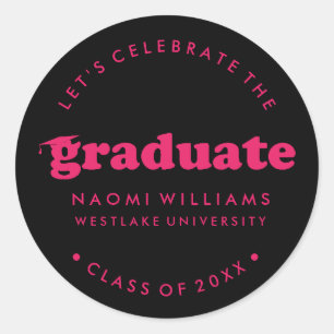 BOLD MODERN RETRO GRADUATE GRADUATION STICKER