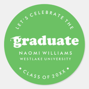 BOLD MODERN RETRO GRADUATE   GRADUATION STICKER