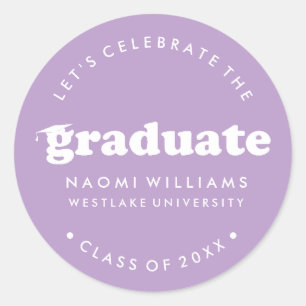 BOLD MODERN RETRO GRADUATE GRADUATION STICKER