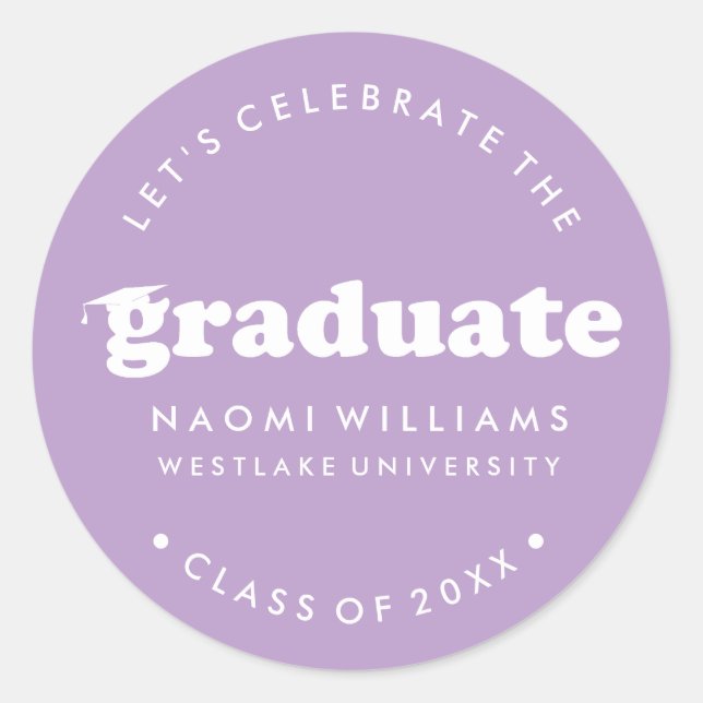 BOLD MODERN RETRO GRADUATE | GRADUATION STICKER (Front)