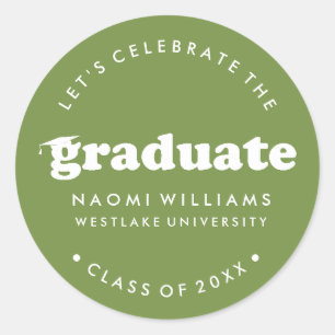BOLD MODERN RETRO GRADUATE GRADUATION STICKER