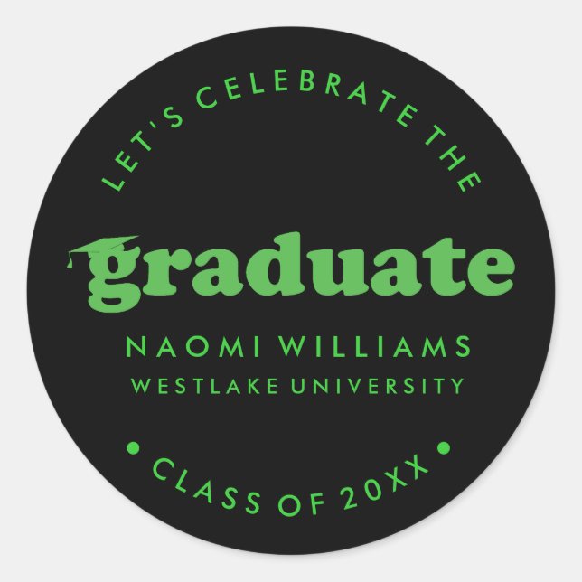 BOLD MODERN RETRO GRADUATE | GRADUATION STICKER (Front)