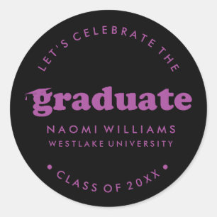 BOLD MODERN RETRO GRADUATE   GRADUATION STICKER