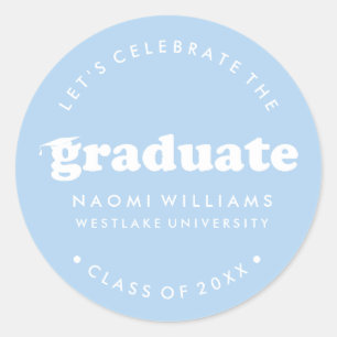 BOLD MODERN RETRO GRADUATE GRADUATION STICKER