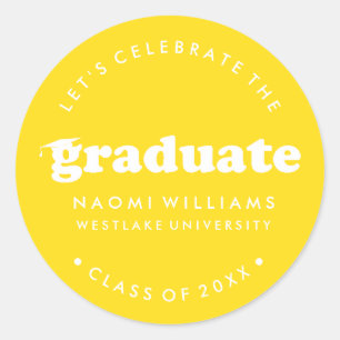 BOLD MODERN RETRO GRADUATE   GRADUATION STICKER