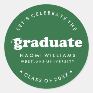 BOLD MODERN RETRO GRADUATE   GRADUATION STICKER