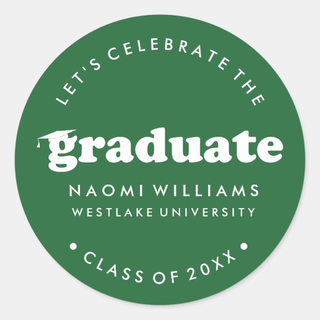 BOLD MODERN RETRO GRADUATE | GRADUATION STICKER (Front)