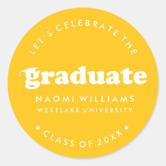 BOLD MODERN RETRO GRADUATE | GRADUATION STICKER (Front)