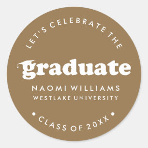 BOLD MODERN RETRO GRADUATE   GRADUATION STICKER