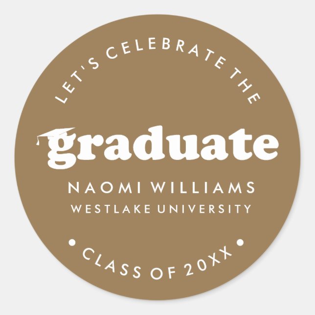 BOLD MODERN RETRO GRADUATE | GRADUATION STICKER (Front)