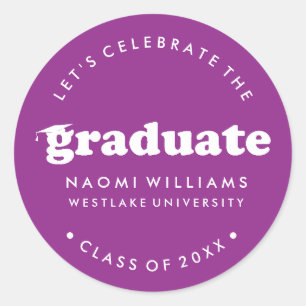 BOLD MODERN RETRO GRADUATE GRADUATION STICKER