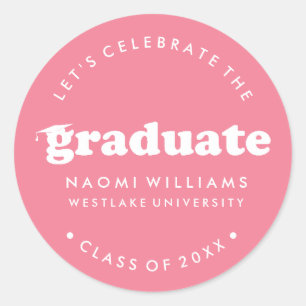 BOLD MODERN RETRO GRADUATE GRADUATION STICKER