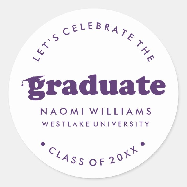 BOLD MODERN RETRO GRADUATE | GRADUATION STICKER (Front)