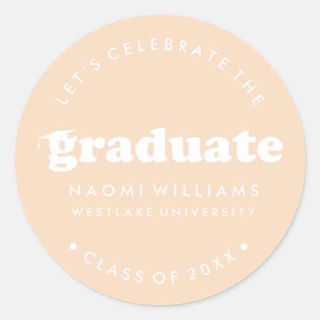 BOLD MODERN RETRO GRADUATE | GRADUATION STICKER (Front)