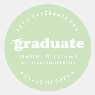 BOLD MODERN RETRO GRADUATE GRADUATION STICKER