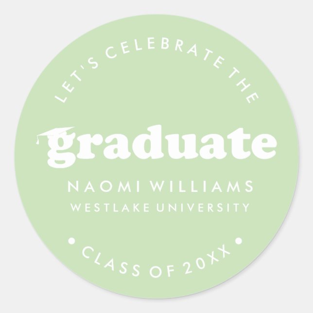 BOLD MODERN RETRO GRADUATE | GRADUATION STICKER (Front)