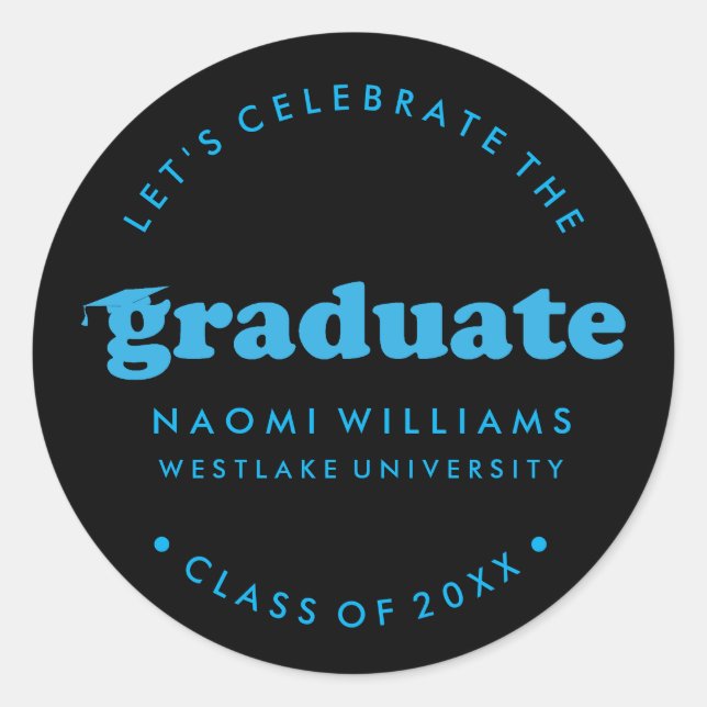 BOLD MODERN RETRO GRADUATE | GRADUATION STICKER (Front)