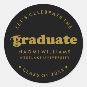 BOLD MODERN RETRO GRADUATE   GRADUATION STICKER