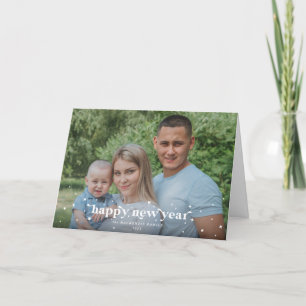 Bold Modern Retro Happy New Year Photo Card