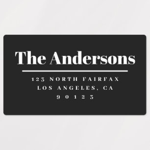 Bold Modern Return Address Black & White